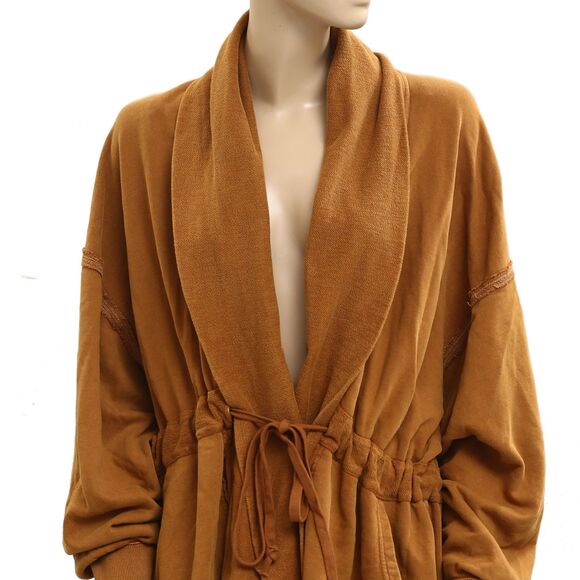 Free People Boothbay Sweatshirt Jacket Cardi Top Ventilated Oversized XL 283626 - Picture 6 of 9